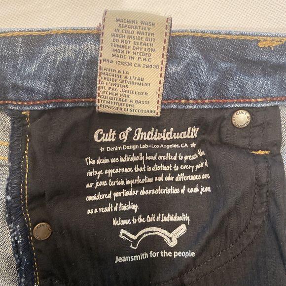 Cult of Individuality Women's 29 (30x33) Bootcut Blue Jeans Mid Rise Distressed - Picture 15 of 16